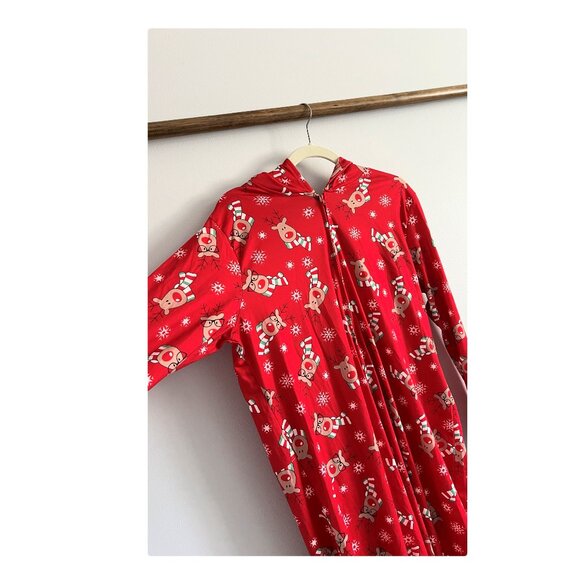 Matching Family Pajamas Reindeer Antler Zipper Onesie RED SZ 11T / KID - Picture 7 of 14